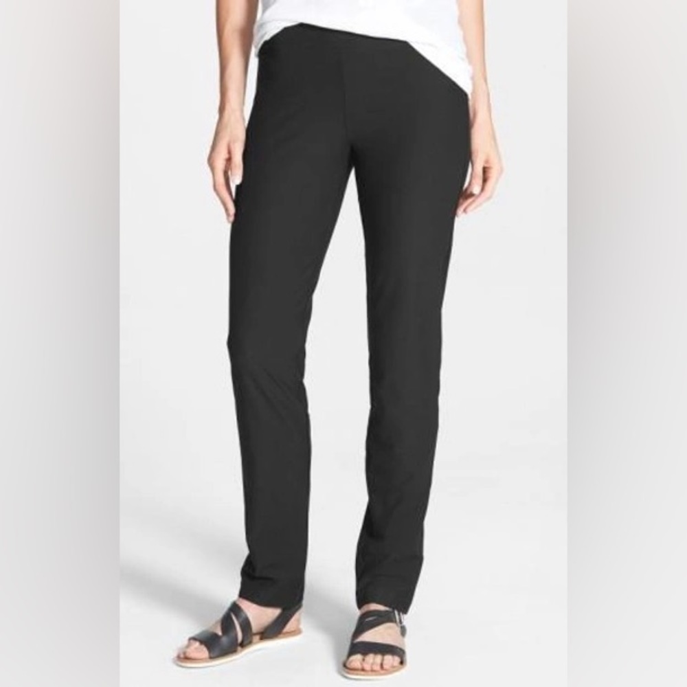 EILEEN FISHER Straight Yoke Slim Crepe Knit Pants